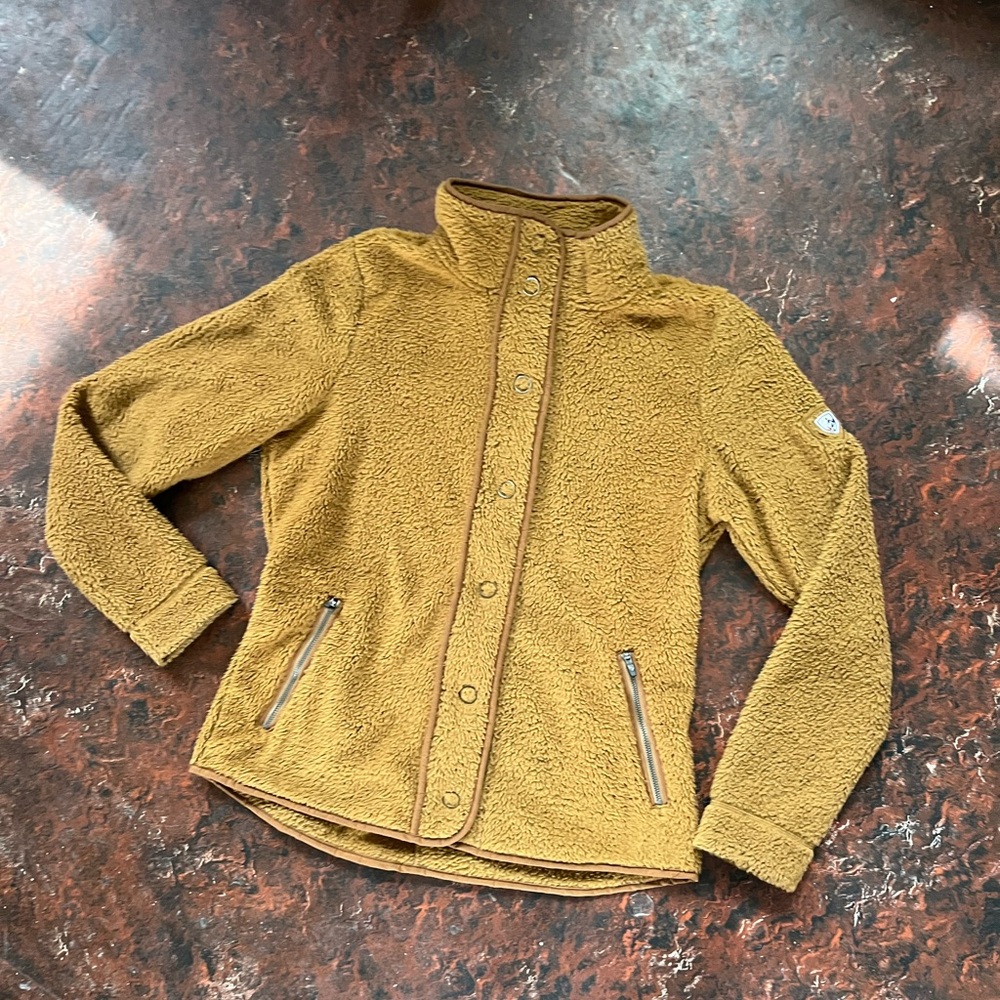 Kuhl womens Small brown fleece snap down Klifton Jacket
